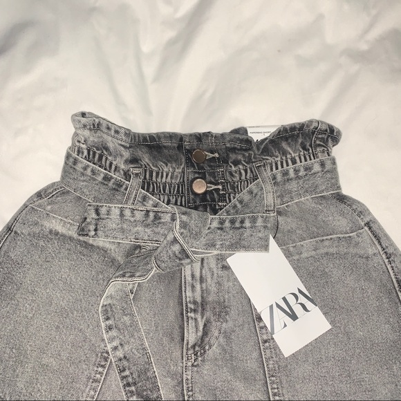 ZARA NWT GRAY HIGH WAIST SHORTS US 2 - Picture 4 of 6